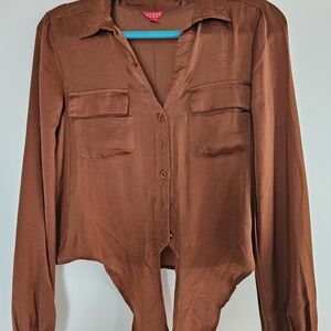 Guess Brown Blouse Size Small